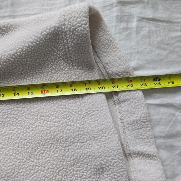 Free People Sherpa Fleece 1/4 Zip Pullover Cropped Cream L Athleisure Gorpcore - Picture 9 of 9